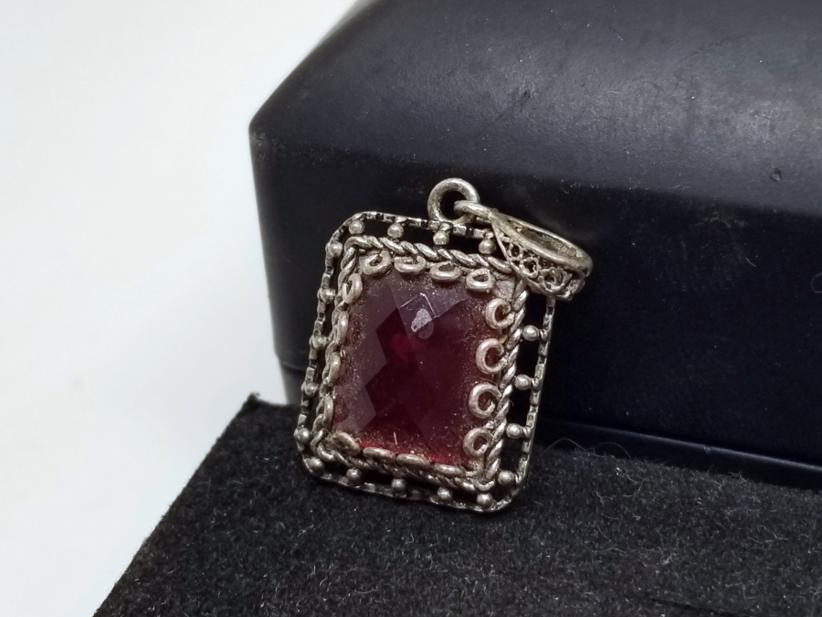 AKİK TAŞLI GÜMÜŞ KOLYE UCU