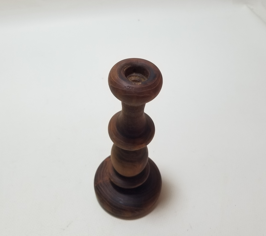 EL YAPIMI ANTİKA AHŞAP ŞAMDAN - MUMLUK