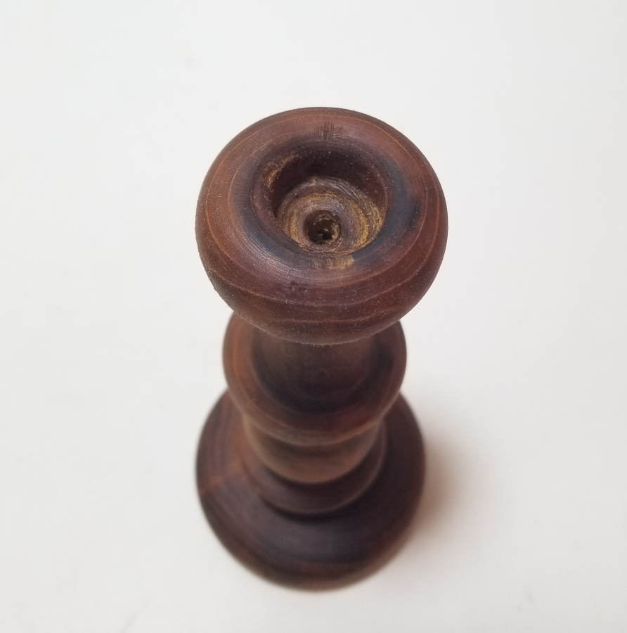 EL YAPIMI ANTİKA AHŞAP ŞAMDAN - MUMLUK