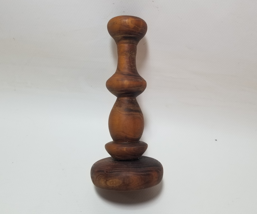 EL YAPIMI ANTİKA AHŞAP ŞAMDAN - MUMLUK