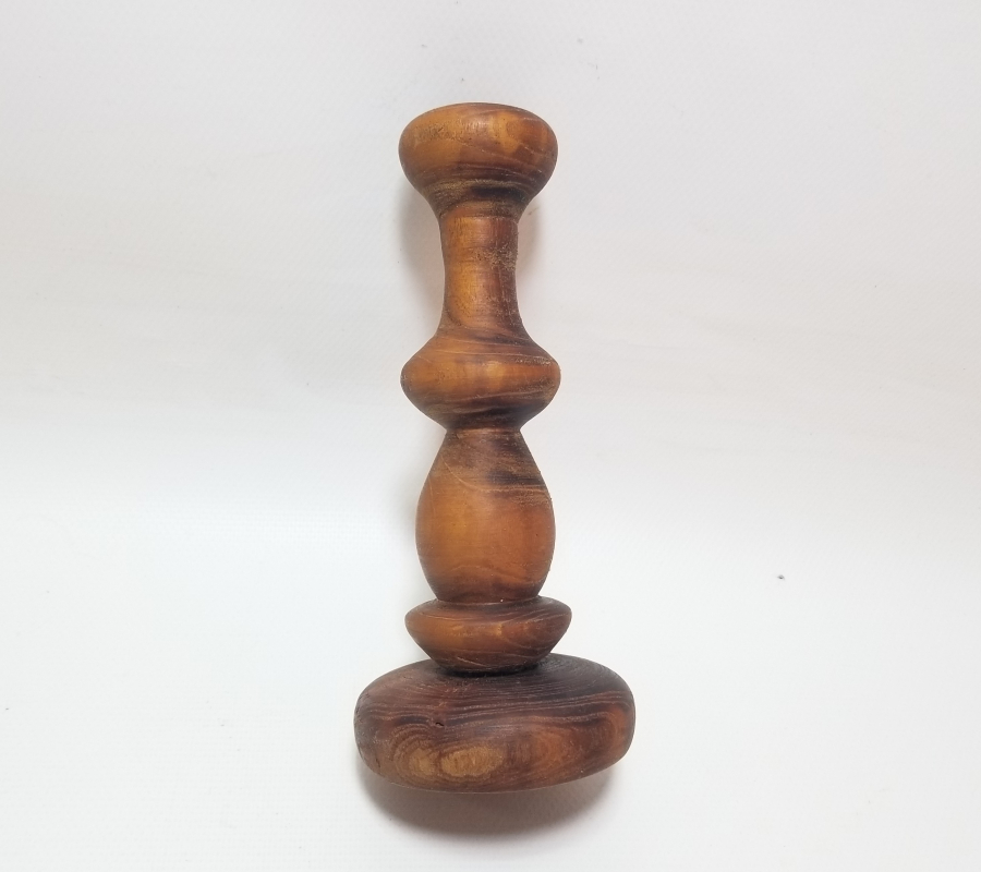 EL YAPIMI ANTİKA AHŞAP ŞAMDAN - MUMLUK