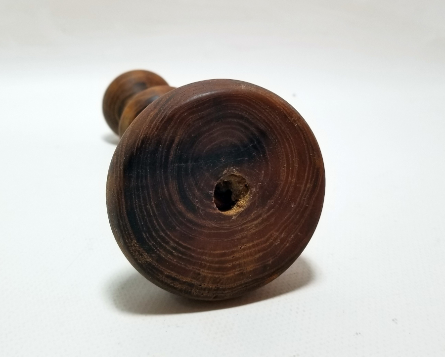 EL YAPIMI ANTİKA AHŞAP ŞAMDAN - MUMLUK