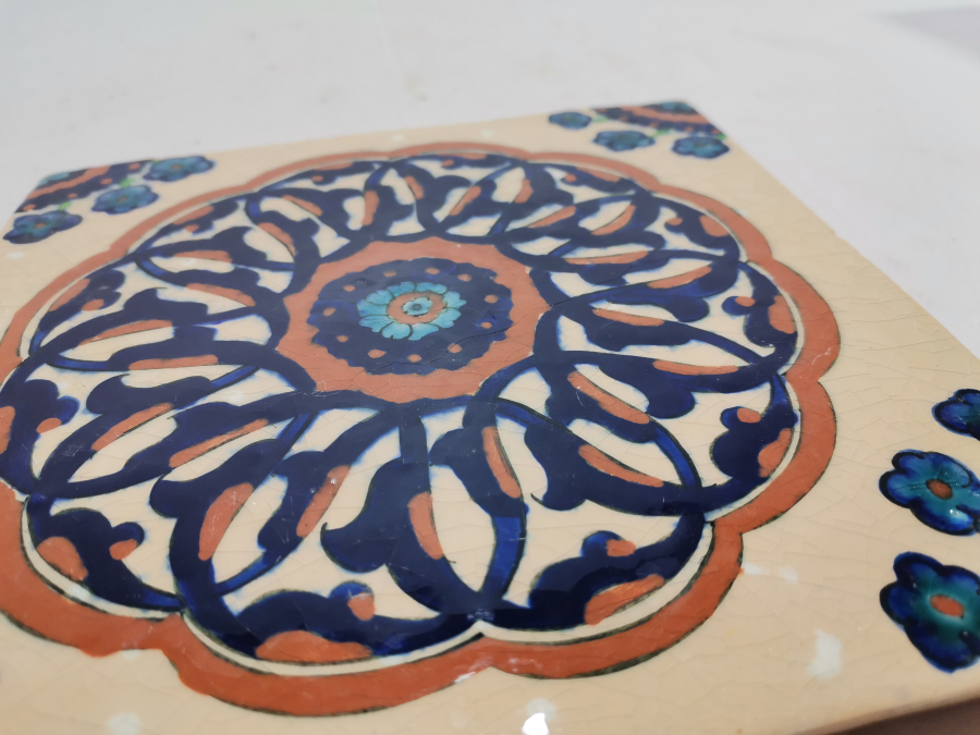 EL BOYAMA İŞÇİLİKLİ ANTİKA KÜTAHYA KARO