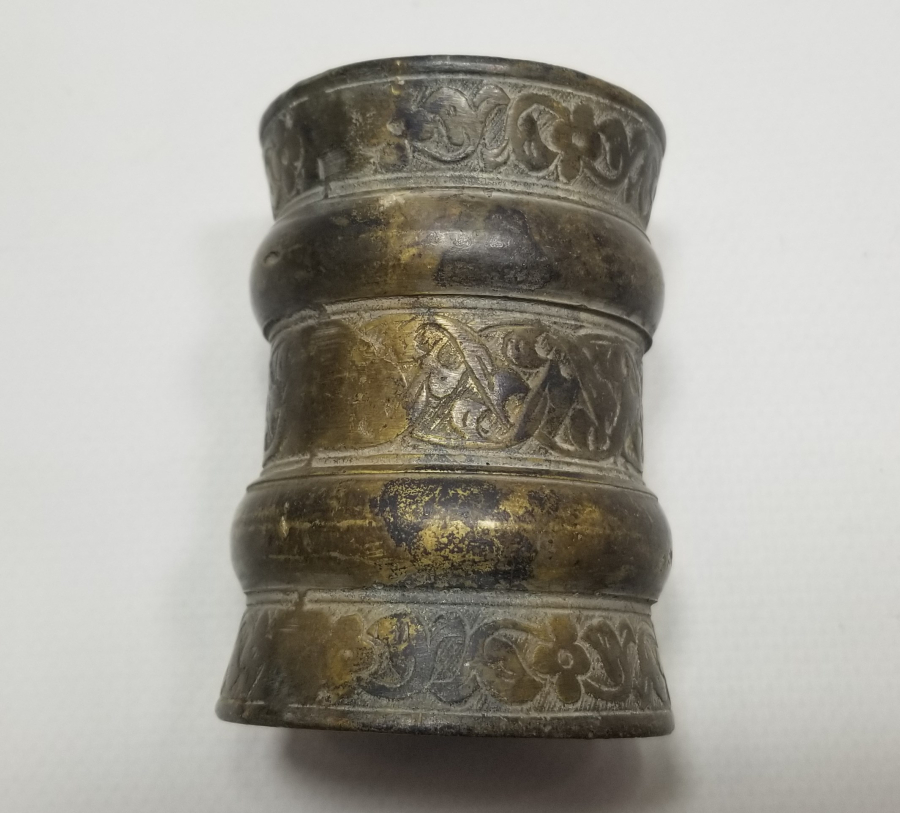 KABARTMA İŞÇİLİKLİ OSMANLI DÖNEMİ BRONZ NARGİLE PARÇASI