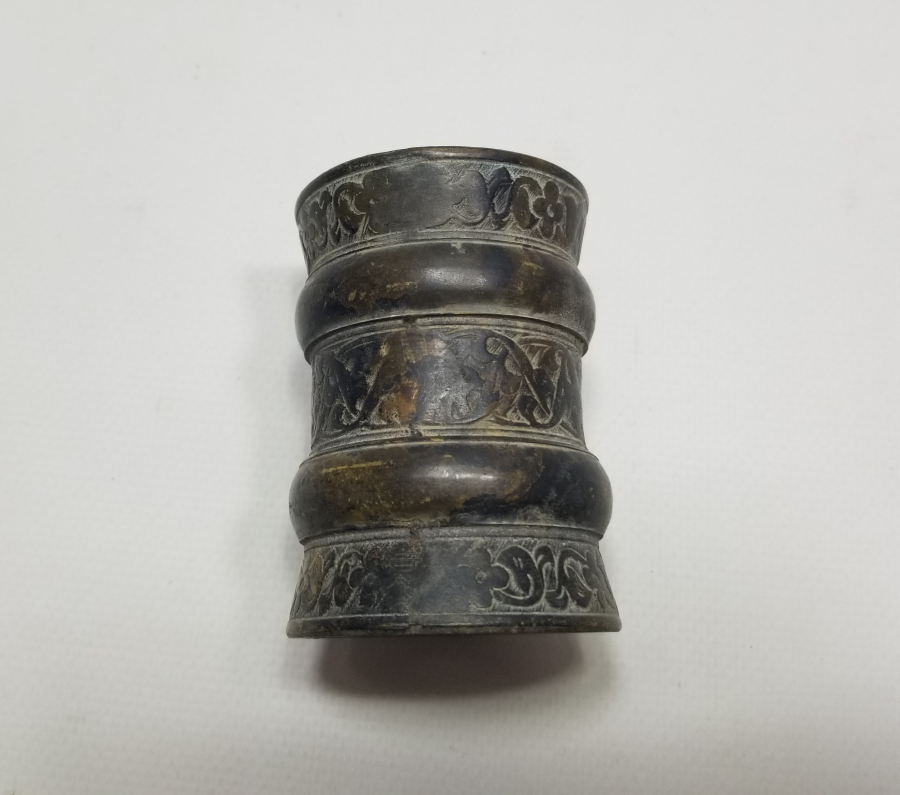 KABARTMA İŞÇİLİKLİ OSMANLI DÖNEMİ BRONZ NARGİLE PARÇASI