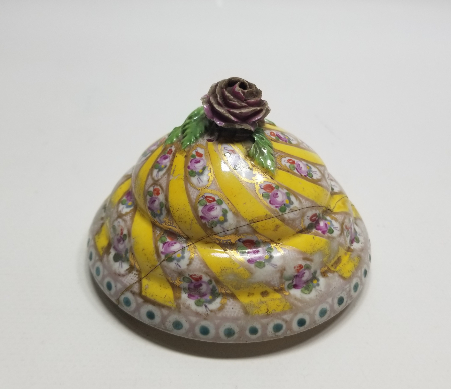 OSMANLI DÖNEMİ EL BOYAMA NADİR YILDIZ PORSELEN SARAY İŞİ İFTARİYELİK KAPAĞI