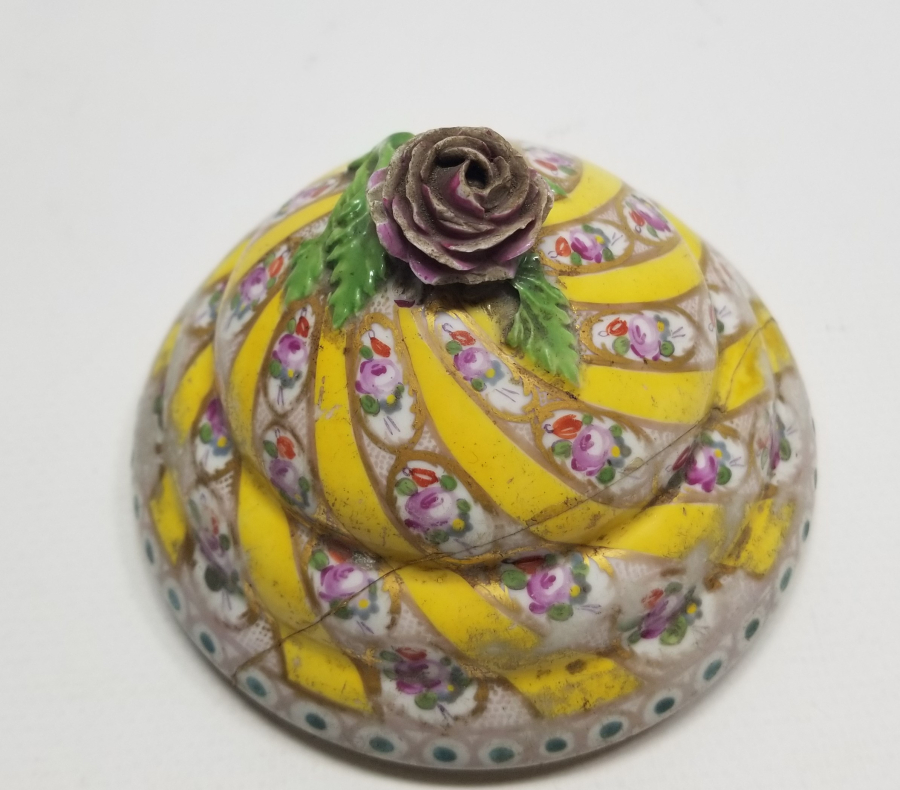 OSMANLI DÖNEMİ EL BOYAMA NADİR YILDIZ PORSELEN SARAY İŞİ İFTARİYELİK KAPAĞI