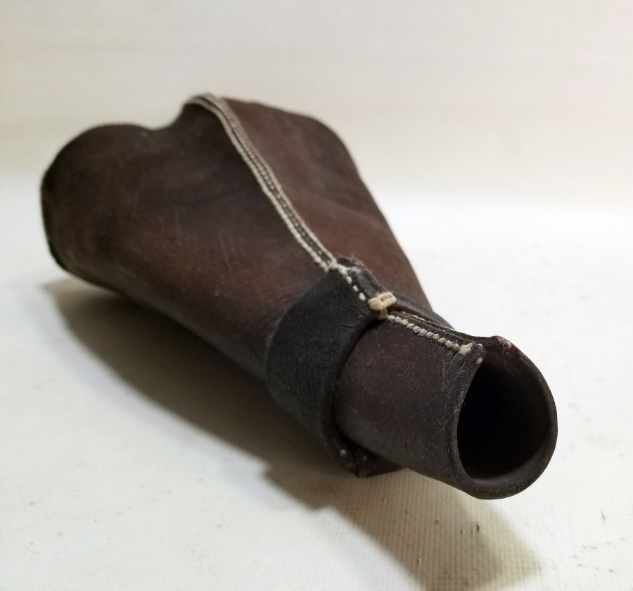 OSMANLI DÖNEMİ DERİDEN MAMUL NADİR YENİÇERİ BARUTLUK