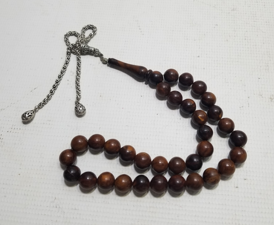 KEMANE TORNA YAPIMI GÜMÜŞ PÜSKÜLLÜ BÜYÜK BOY KUKA TESPİH