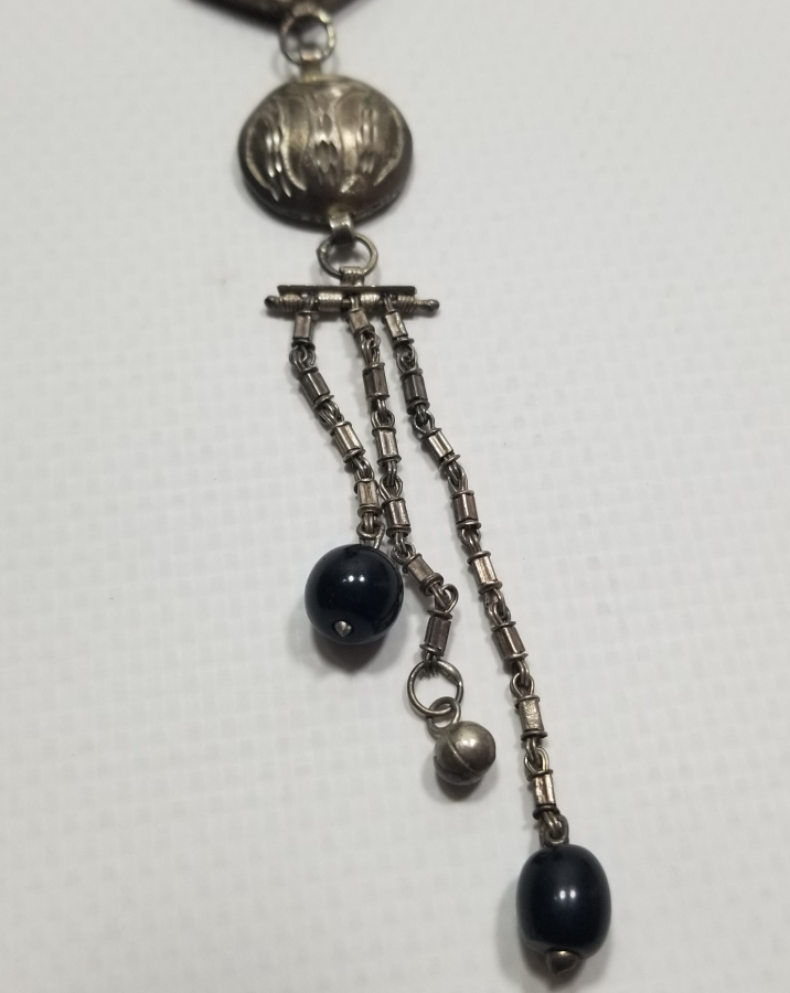 TESTERE VE KALEM İŞÇİLİKLİ OSMANLI DÖNEMİ ÖZEL YAPIM GÜMÜŞ GERDANLIK