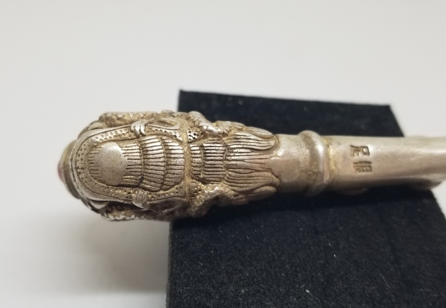 ÜZERİ DOĞAL TAŞLI VE DAMGALI NADİR TİPTE UZAKDOĞU SİGARA AĞIZLIĞI