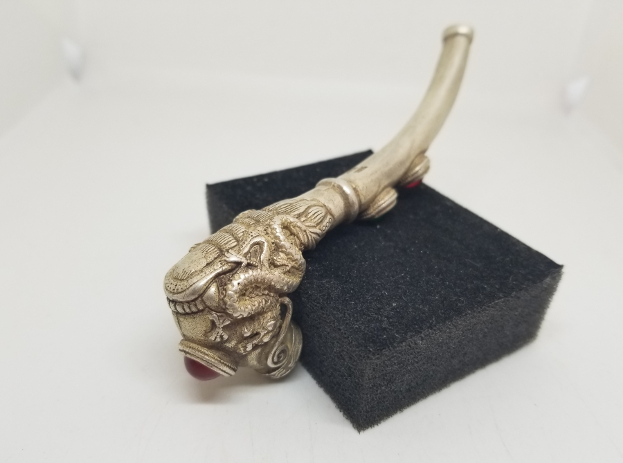 ÜZERİ DOĞAL TAŞLI VE DAMGALI NADİR TİPTE UZAKDOĞU SİGARA AĞIZLIĞI