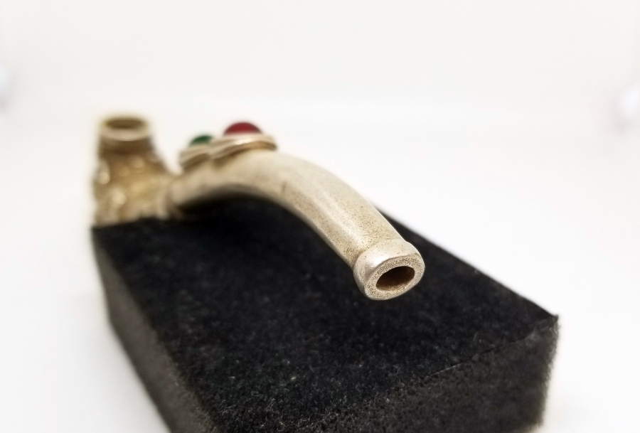 ÜZERİ DOĞAL TAŞLI VE DAMGALI NADİR TİPTE UZAKDOĞU SİGARA AĞIZLIĞI