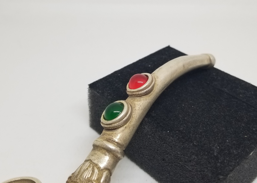 ÜZERİ DOĞAL TAŞLI VE DAMGALI NADİR TİPTE UZAKDOĞU SİGARA AĞIZLIĞI