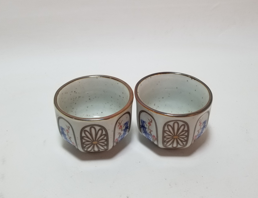 EL BOYAMA ANTİKA BÜYÜK BOY İKİ ADET ZARF FİNCANI