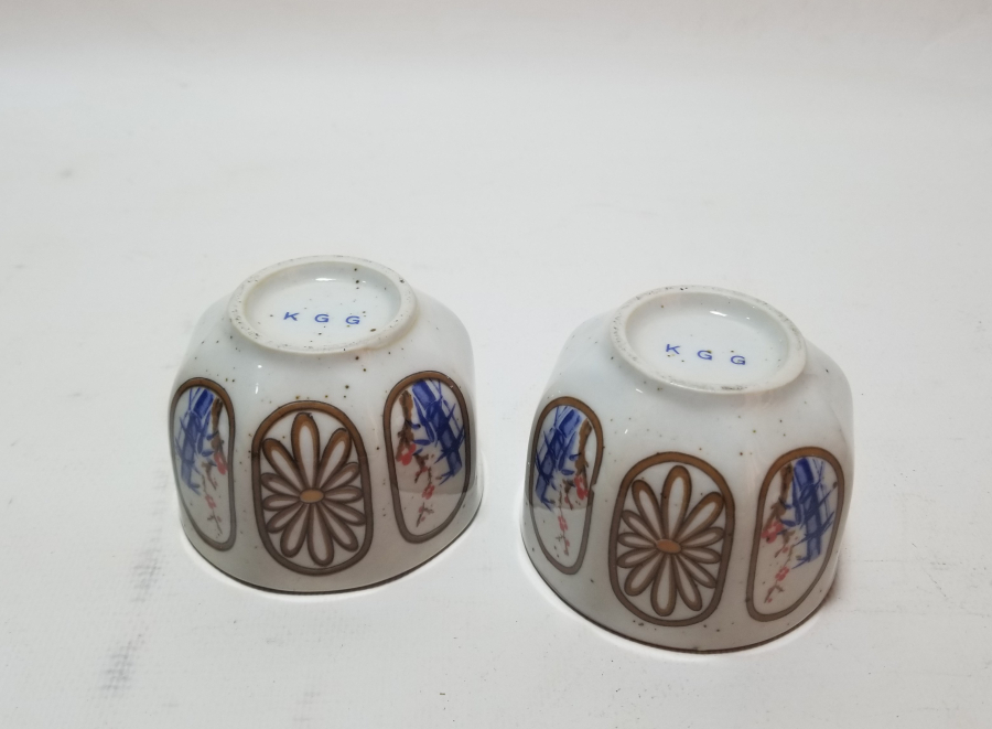 EL BOYAMA ANTİKA BÜYÜK BOY İKİ ADET ZARF FİNCANI