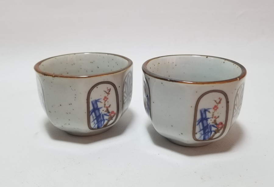 EL BOYAMA ANTİKA BÜYÜK BOY İKİ ADET ZARF FİNCANI