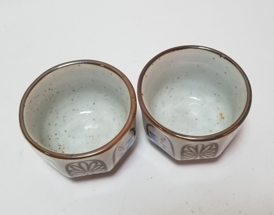 EL BOYAMA ANTİKA BÜYÜK BOY İKİ ADET ZARF FİNCANI