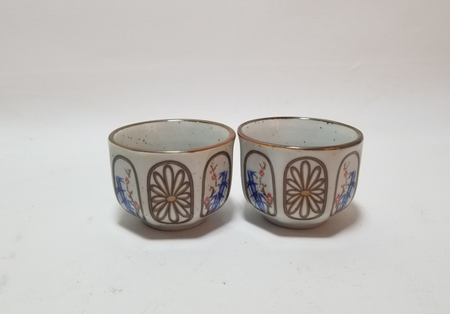 EL BOYAMA ANTİKA BÜYÜK BOY İKİ ADET ZARF FİNCANI