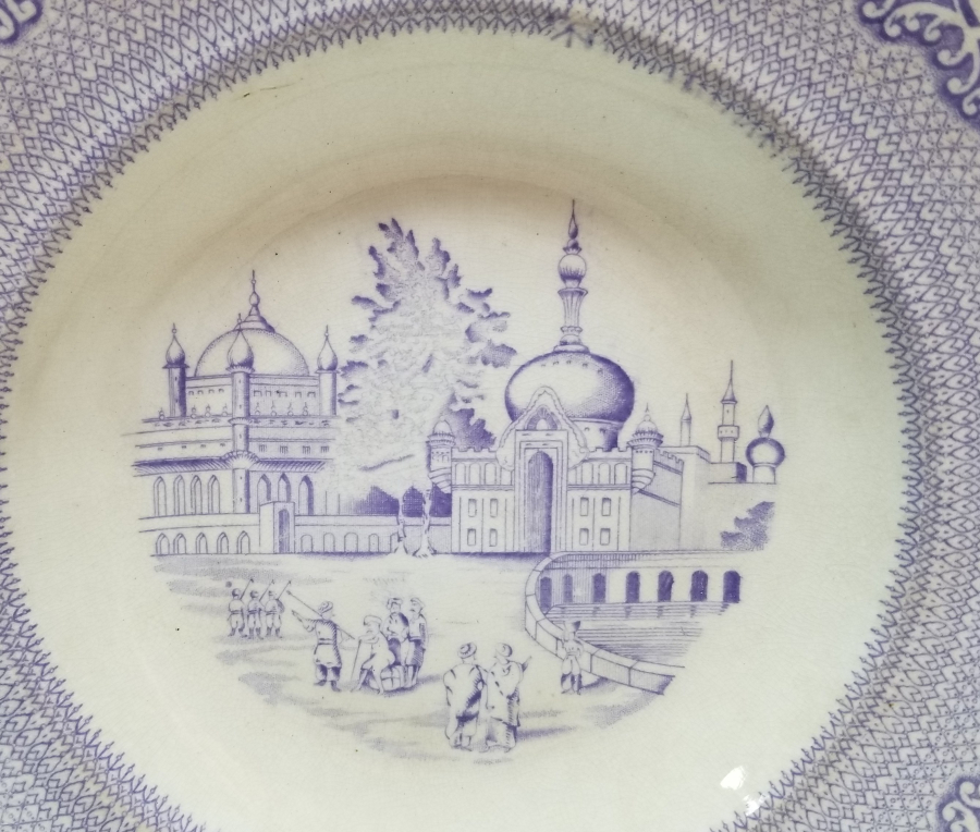 ORYANTALİST GÖRSELLİ OSMANLI DÖNEMİ PORSELEN TABAK