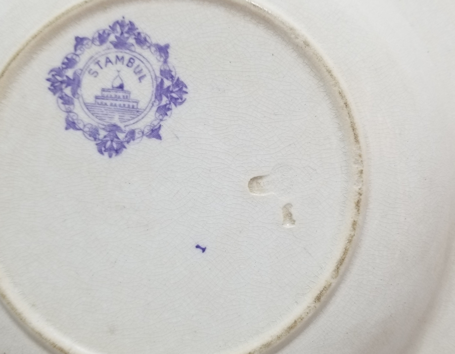 ORYANTALİST GÖRSELLİ OSMANLI DÖNEMİ PORSELEN TABAK