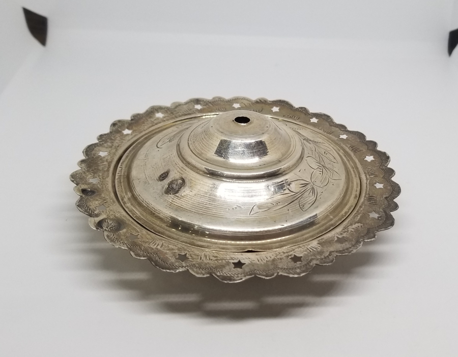 ÜZERİ KALEM İŞÇİLİKLİ VE TUĞRALI OSMANLI DÖNEMİ GÜMÜŞ MAMA KABI