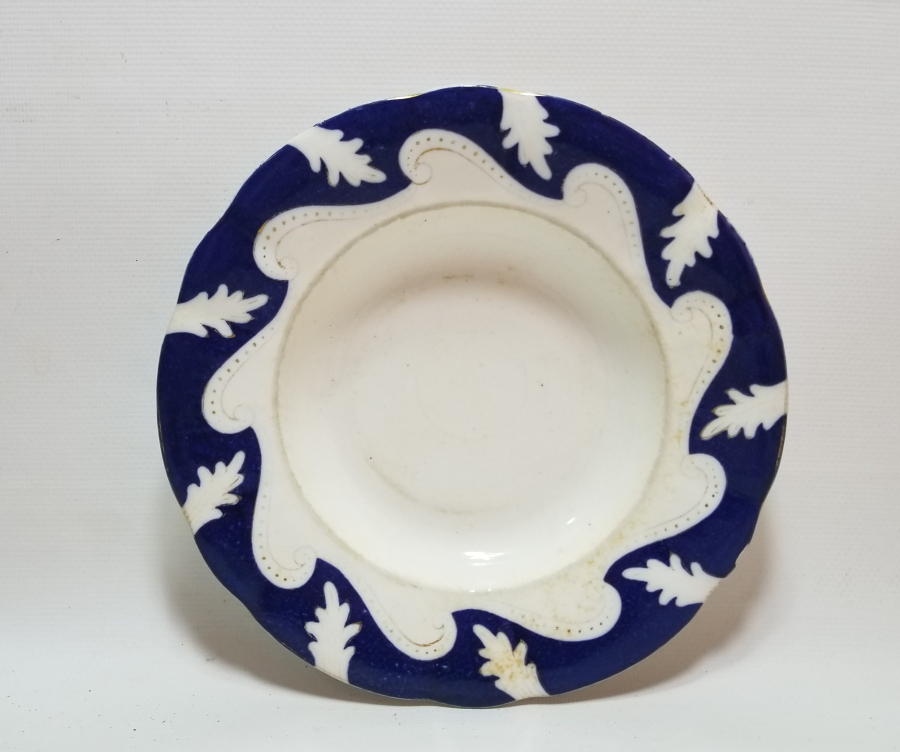 ARKASI OSMANLICA DAMGALI OSMANLI DÖNEMİ NADİR PORSELEN TABAK