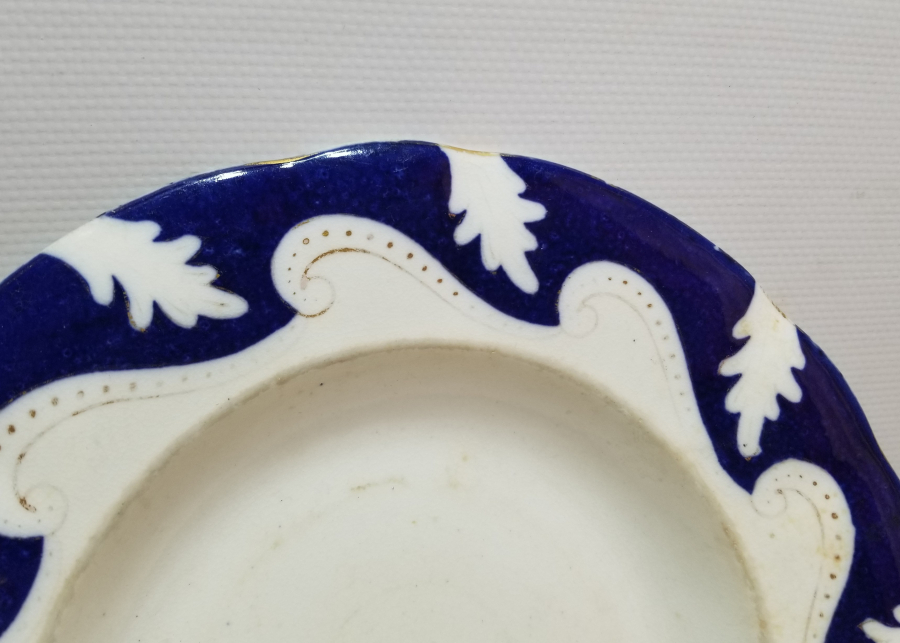 ARKASI OSMANLICA DAMGALI OSMANLI DÖNEMİ NADİR PORSELEN TABAK