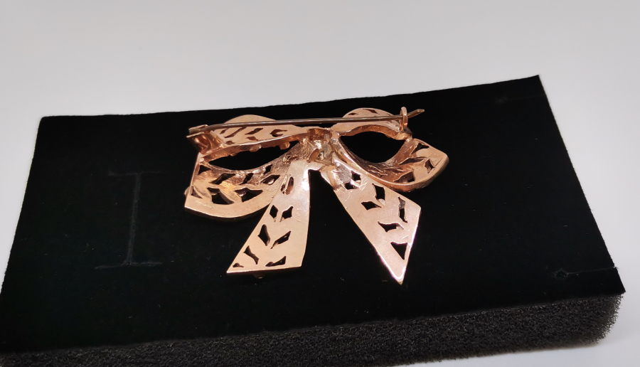 ÖZEL YAPIM FİYONK FORMLU ANTİKA ELMAS BROŞ