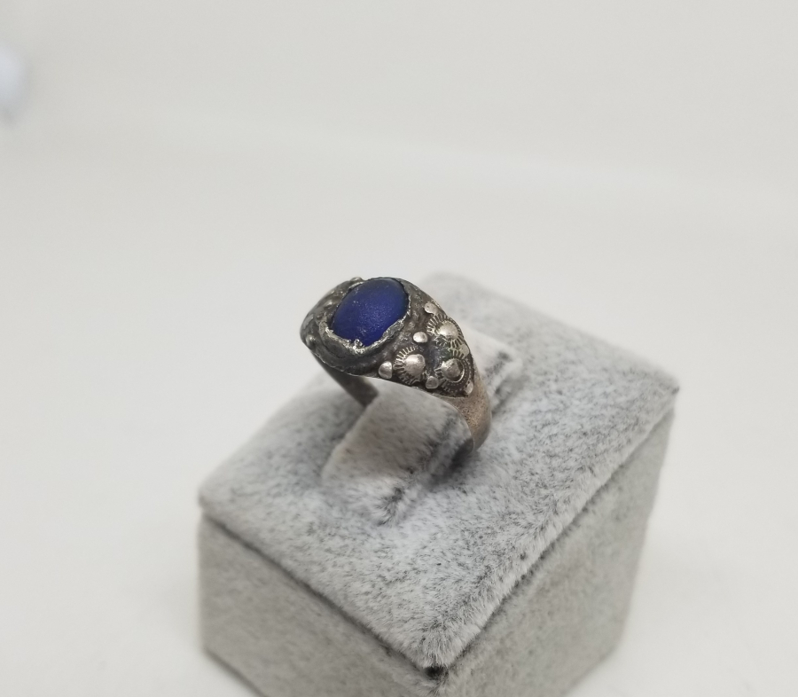 ÜZERİ DOĞAL TAŞLI OSMANLI DÖNEMİ SİVRİHİSAR YAPIMI GÜMÜŞ YÜZÜK