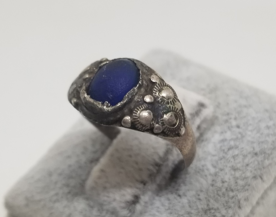 ÜZERİ DOĞAL TAŞLI OSMANLI DÖNEMİ SİVRİHİSAR YAPIMI GÜMÜŞ YÜZÜK