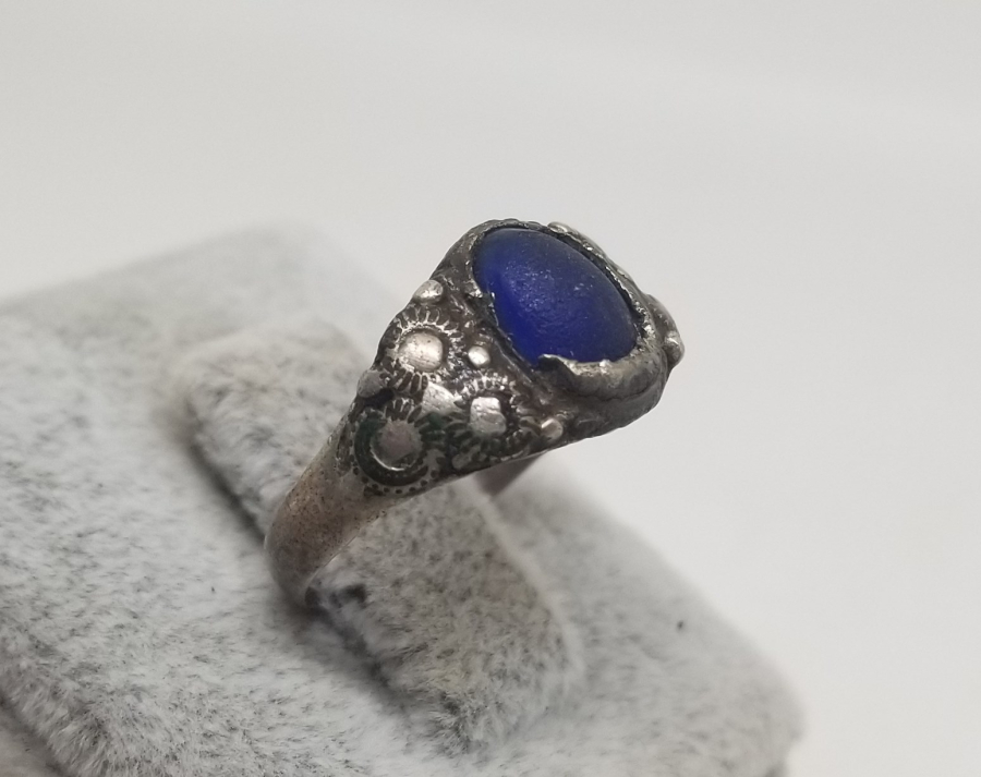 ÜZERİ DOĞAL TAŞLI OSMANLI DÖNEMİ SİVRİHİSAR YAPIMI GÜMÜŞ YÜZÜK