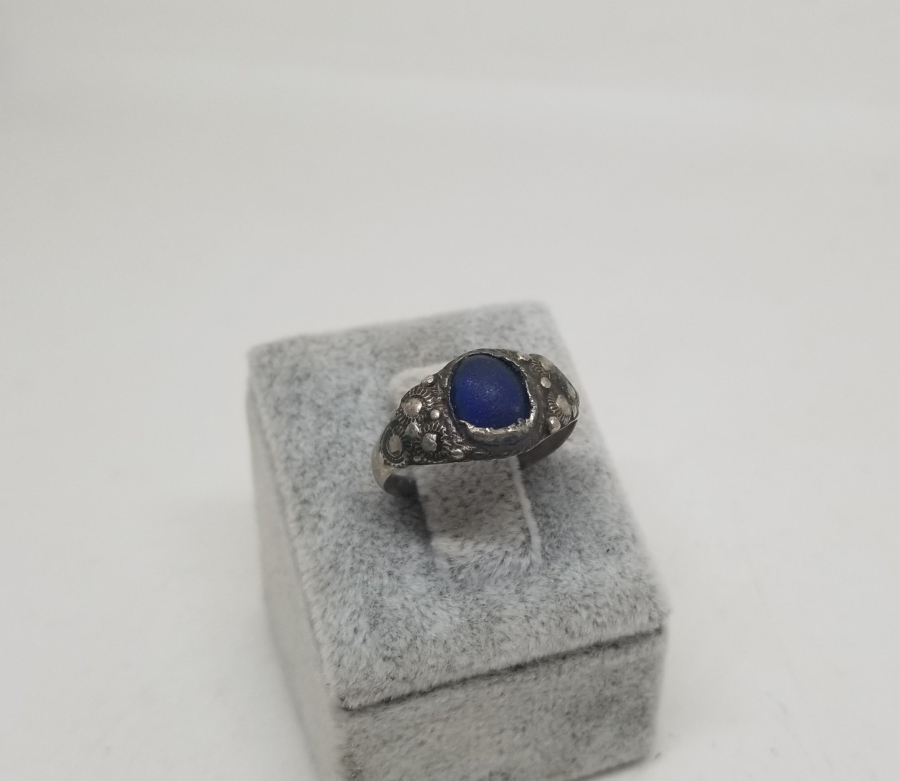 ÜZERİ DOĞAL TAŞLI OSMANLI DÖNEMİ SİVRİHİSAR YAPIMI GÜMÜŞ YÜZÜK