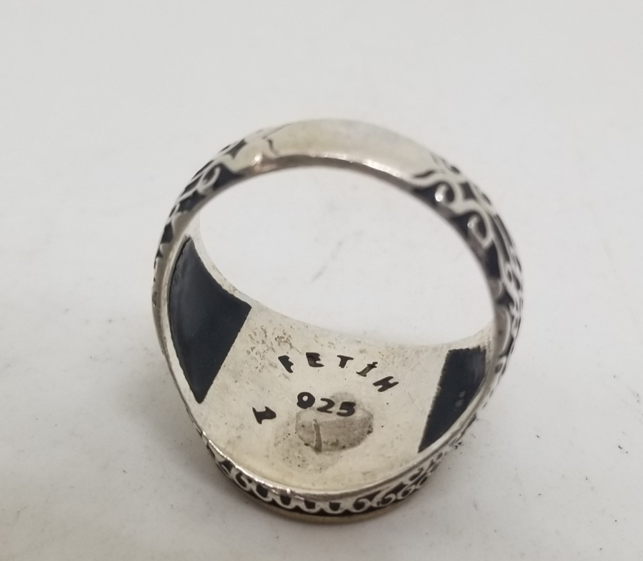 ÜZERİ TUĞRA FORMLU GÜMÜŞ YÜZÜK