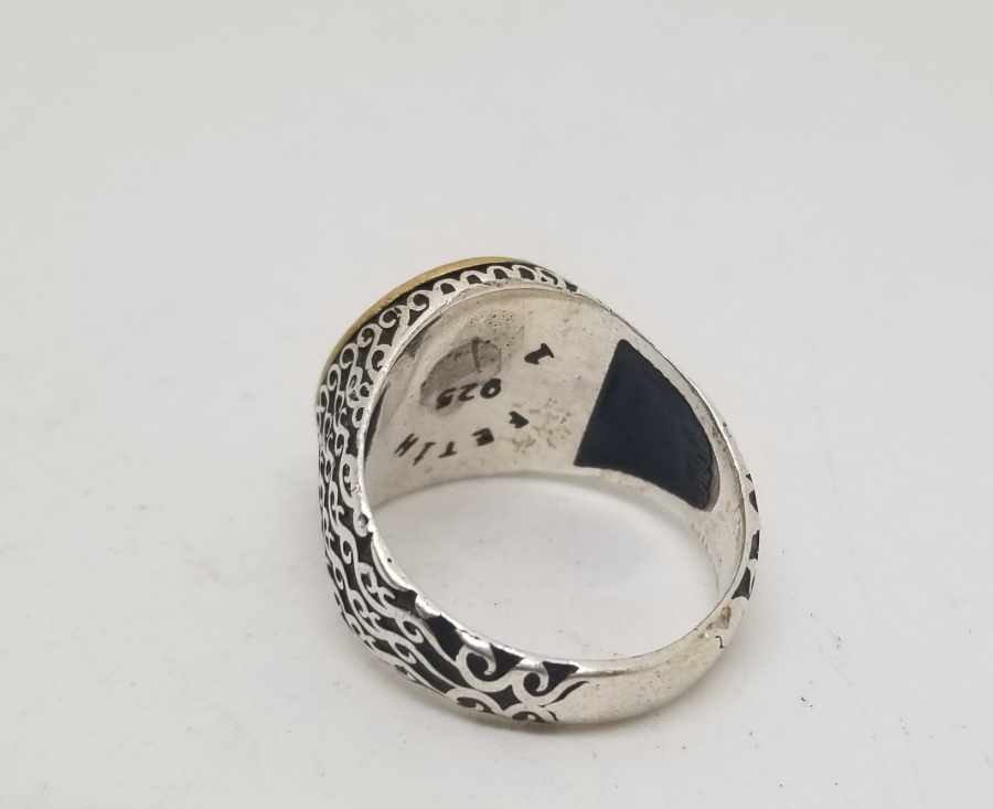 ÜZERİ TUĞRA FORMLU GÜMÜŞ YÜZÜK