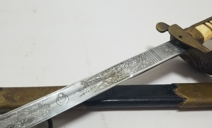 KEMİK SAPLI OSMANLI SON DÖNEM DENİZCİ SUBAY KILICI