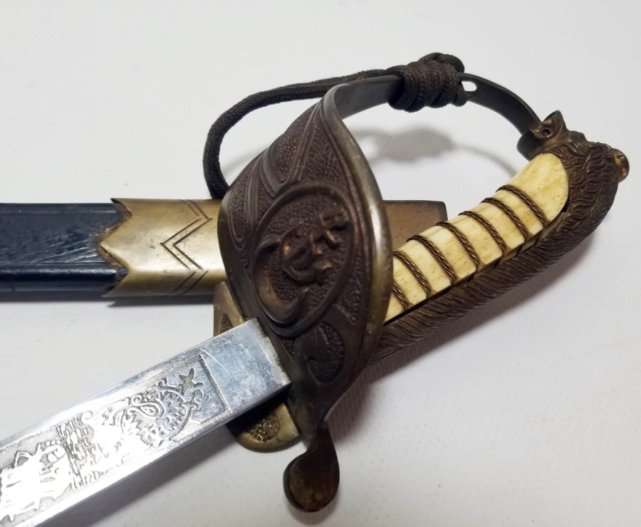 KEMİK SAPLI OSMANLI SON DÖNEM DENİZCİ SUBAY KILICI