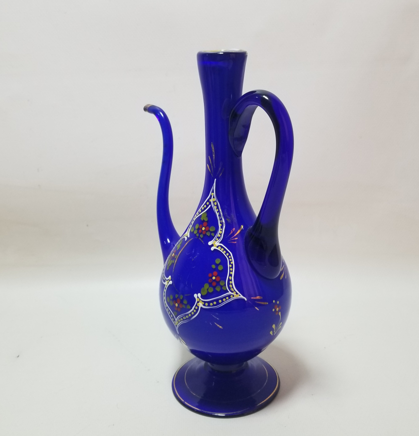 ÜFLEME CAMDAN MAMUL SANATÇI İMZALI EL BOYAMA ÖZEL YAPIM ANTİKA ZEMZEMLİK