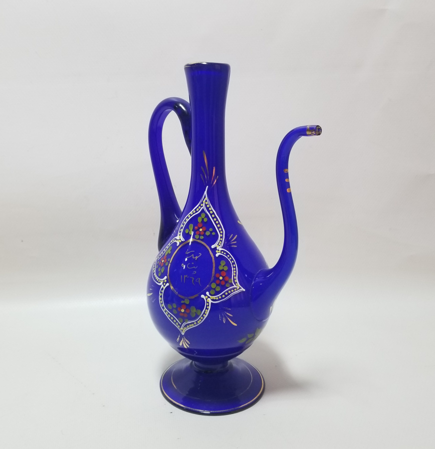 ÜFLEME CAMDAN MAMUL SANATÇI İMZALI EL BOYAMA ÖZEL YAPIM ANTİKA ZEMZEMLİK