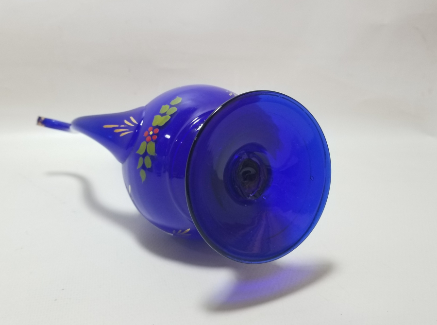 ÜFLEME CAMDAN MAMUL SANATÇI İMZALI EL BOYAMA ÖZEL YAPIM ANTİKA ZEMZEMLİK