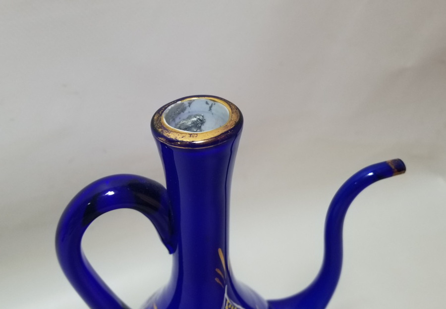 ÜFLEME CAMDAN MAMUL SANATÇI İMZALI EL BOYAMA ÖZEL YAPIM ANTİKA ZEMZEMLİK