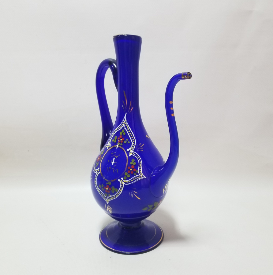 ÜFLEME CAMDAN MAMUL SANATÇI İMZALI EL BOYAMA ÖZEL YAPIM ANTİKA ZEMZEMLİK