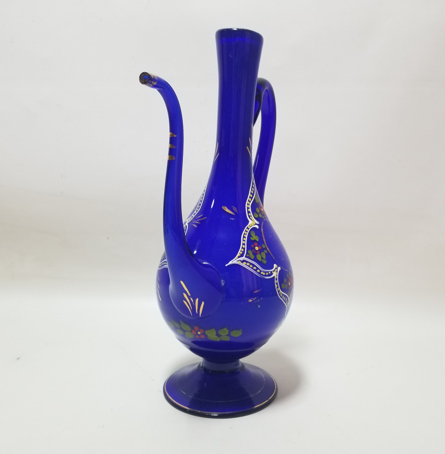 ÜFLEME CAMDAN MAMUL SANATÇI İMZALI EL BOYAMA ÖZEL YAPIM ANTİKA ZEMZEMLİK