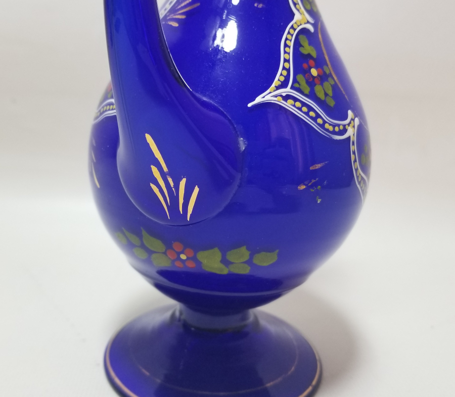 ÜFLEME CAMDAN MAMUL SANATÇI İMZALI EL BOYAMA ÖZEL YAPIM ANTİKA ZEMZEMLİK