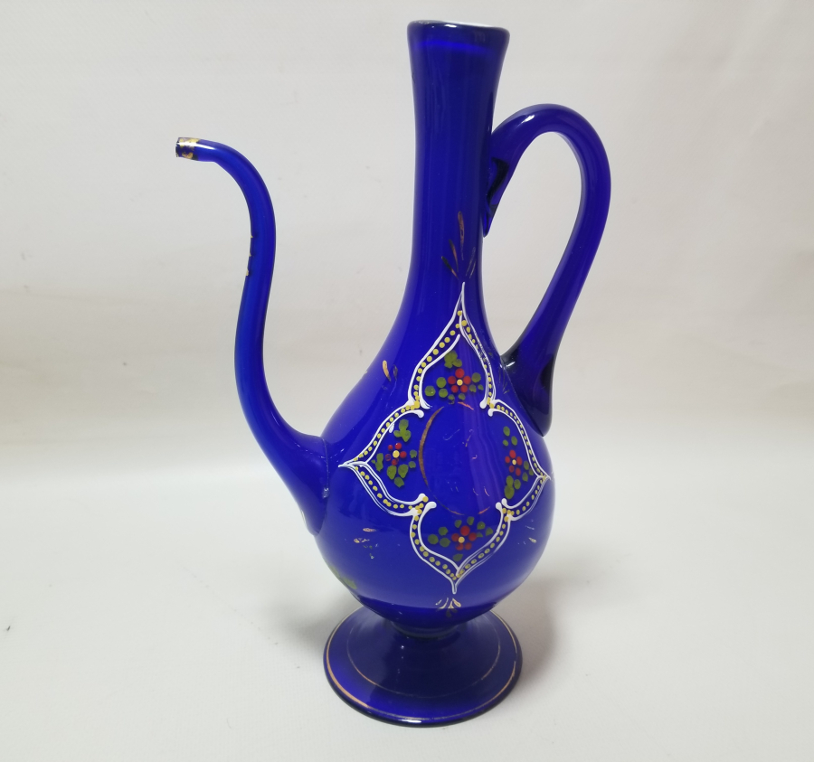 ÜFLEME CAMDAN MAMUL SANATÇI İMZALI EL BOYAMA ÖZEL YAPIM ANTİKA ZEMZEMLİK