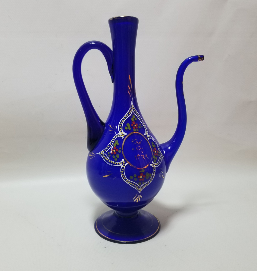 ÜFLEME CAMDAN MAMUL SANATÇI İMZALI EL BOYAMA ÖZEL YAPIM ANTİKA ZEMZEMLİK