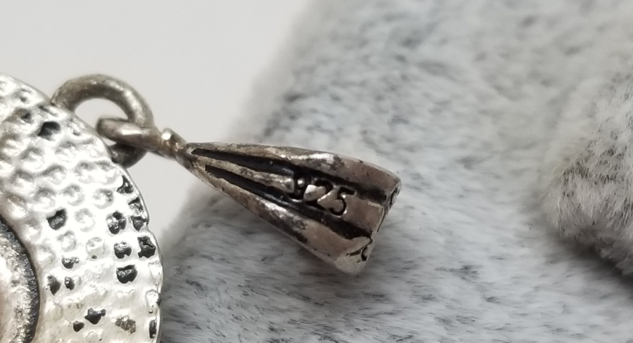 SİYAH AKİK TAŞLI GÜMÜŞ KOLYE UCU