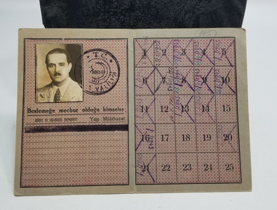 2. DÜNYA SAVAŞI DÖNEMİ NADİR EKMEK KARNESİ