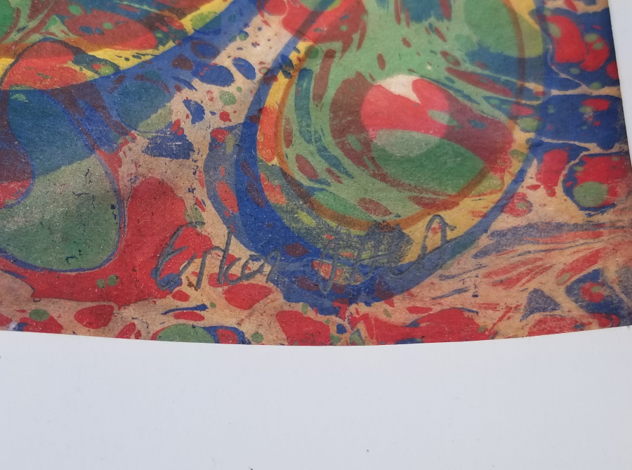 EL YAPIMI SANATÇI İMZALI ÇERÇEVESİZ EBRU PANO