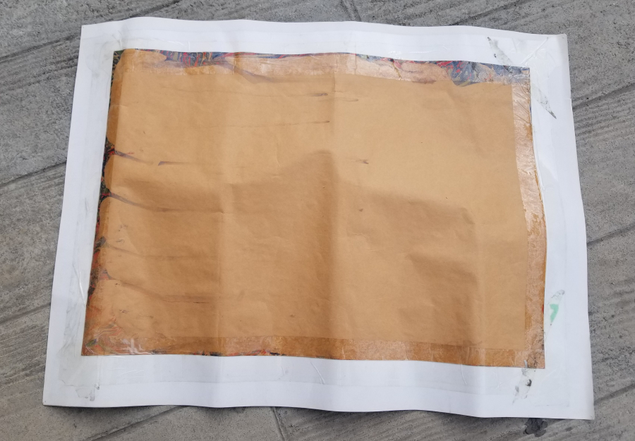 EL YAPIMI SANATÇI İMZALI ÇERÇEVESİZ EBRU PANO